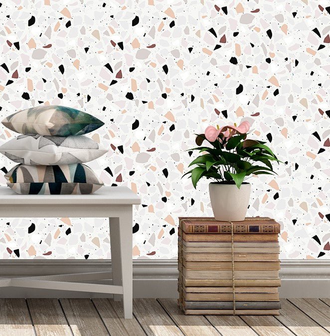 Terrazzo Removable Peel and Stick Wallpaper | 200+ Colors