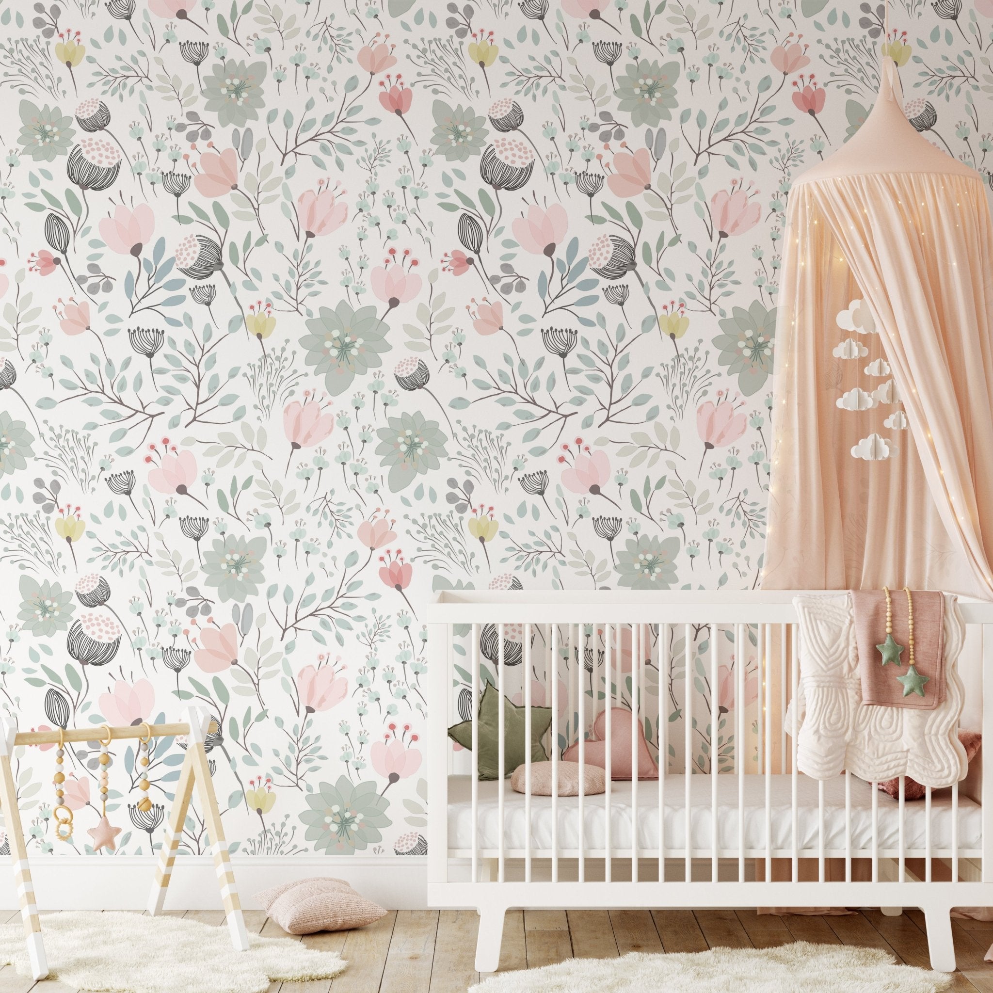 Itsy Ditsy Flowers Peel and Stick Removable Wallpaper