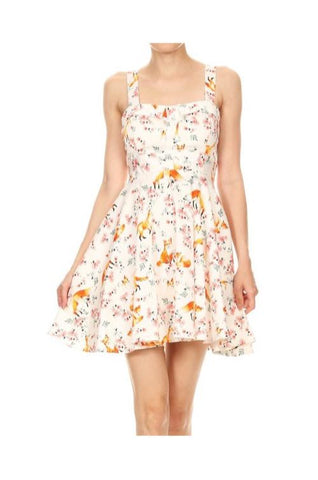 white dress with flowers on it