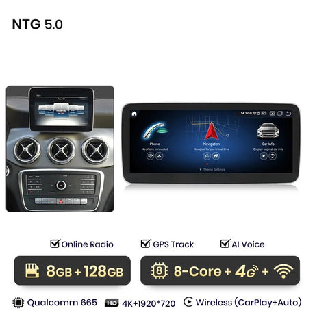  SizxNanv for Mercedes-Benz W169 W245 B160 B170 B180 B200 W639  Android Radio Compatible with Wireless Carplay Android Auto,Car Stereo  Bluetooth Navigation GPS WiFi FM/AM 8 Core Media Player Head Unit 