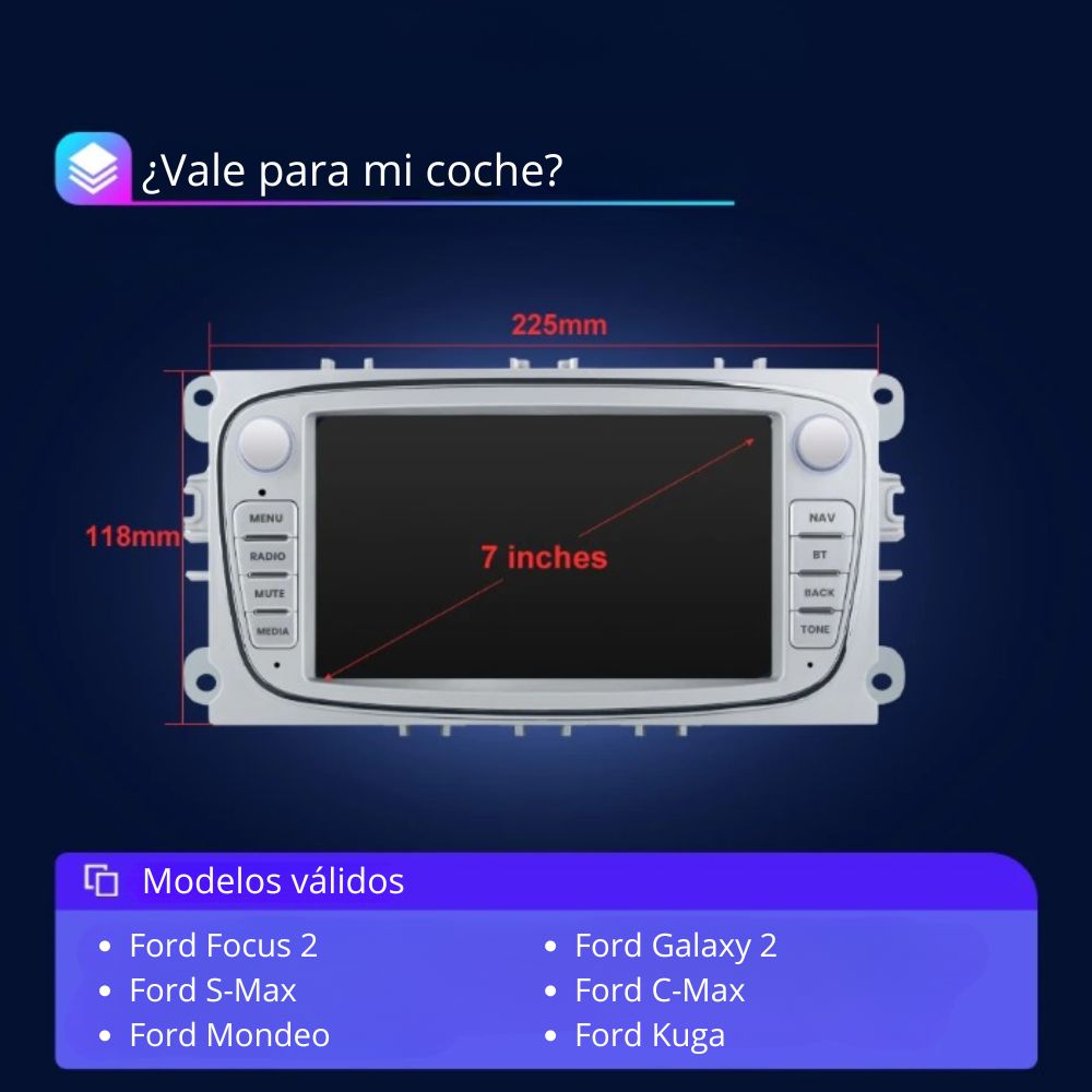 Android Auto Radio Carplay Ford Focus C-Max S-Max Mondeo Galaxy Kuga RProjekt