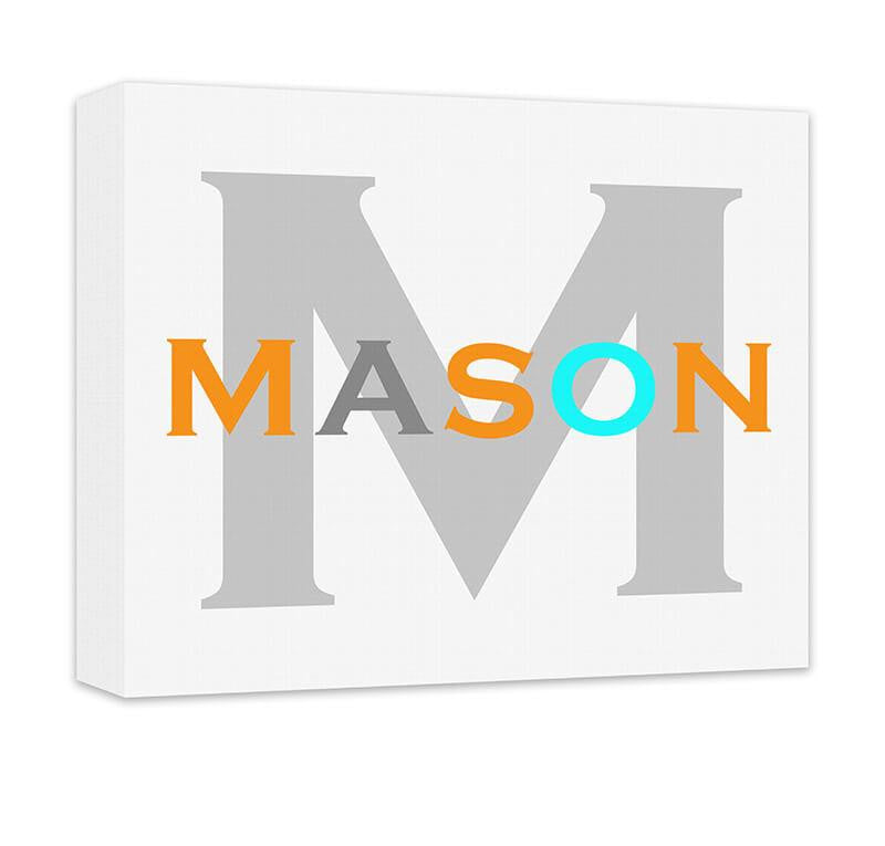 Personalized Boy&#39;s Name with Monogram Canvas Wall Art – WallLillies