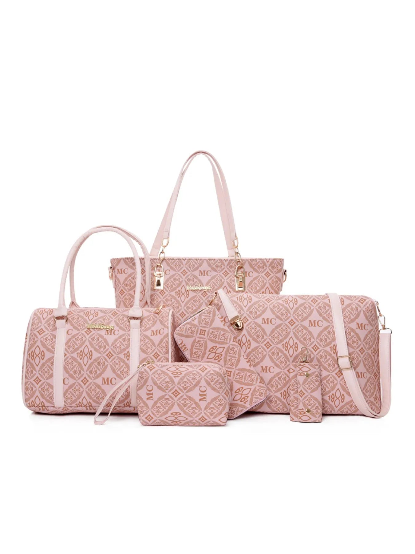 6-Piece Geometric Pattern Bag Set