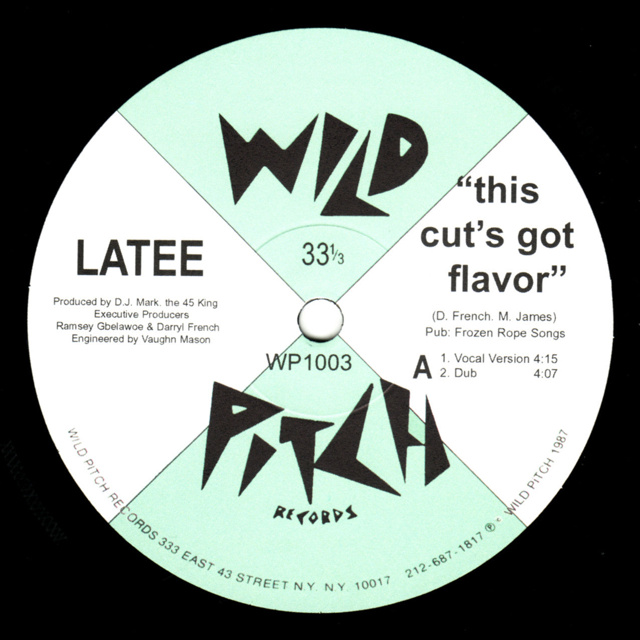 Latee This Cut S Got Flavor Wild Pitch Records Wp1003 Mushimushi Records