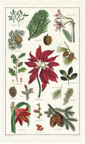 Cavallini & Co., Christmas Botanica Vintage Kitchen / Tea Towel