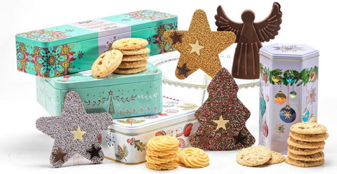 Farmhouse British Christmas Cookies in Holiday Tins