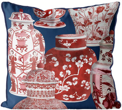 Chinoiserie Vase Collage #1 on Red