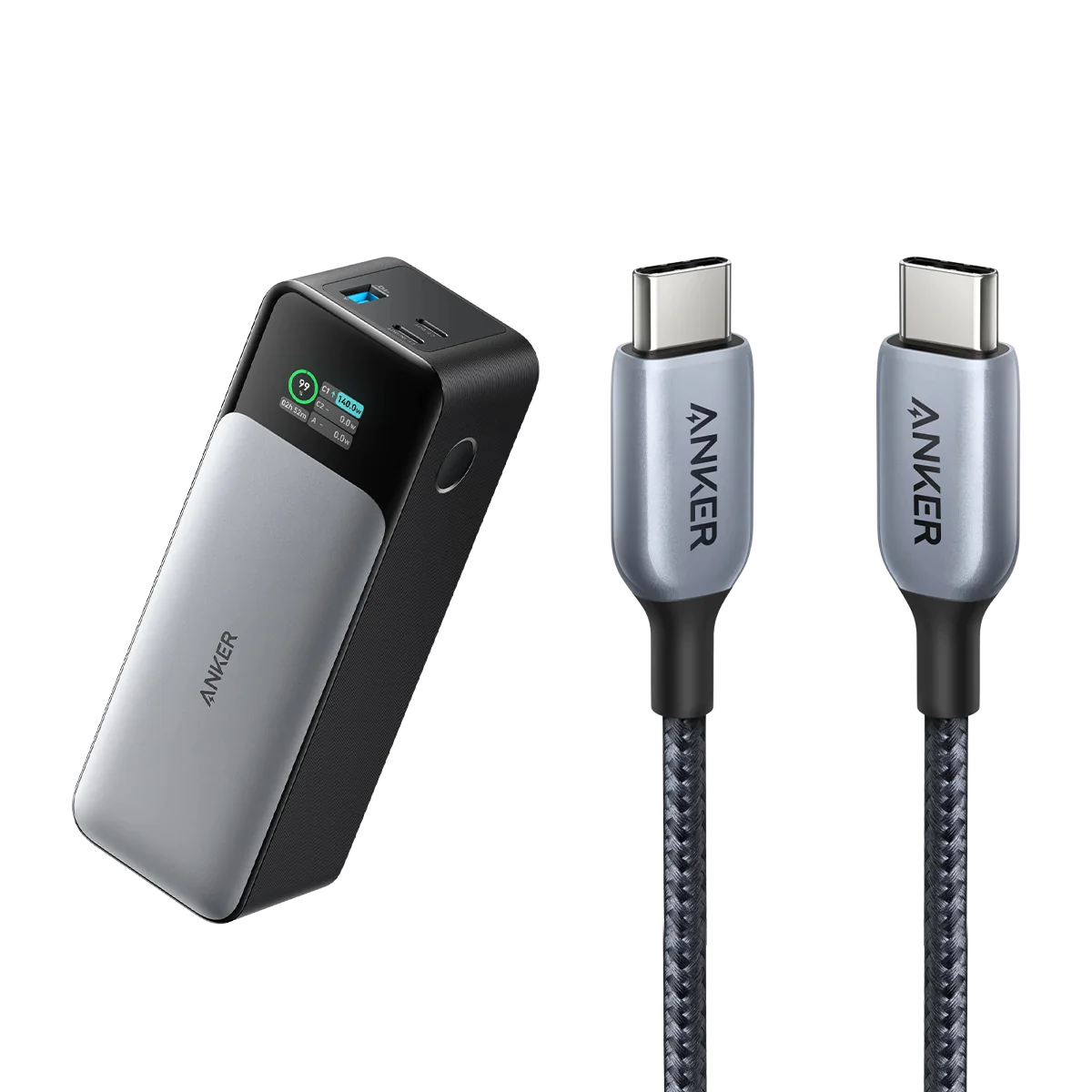Anker 737 Power Bank (PowerCore 24K) and 3ft Anker 765 USB-C to