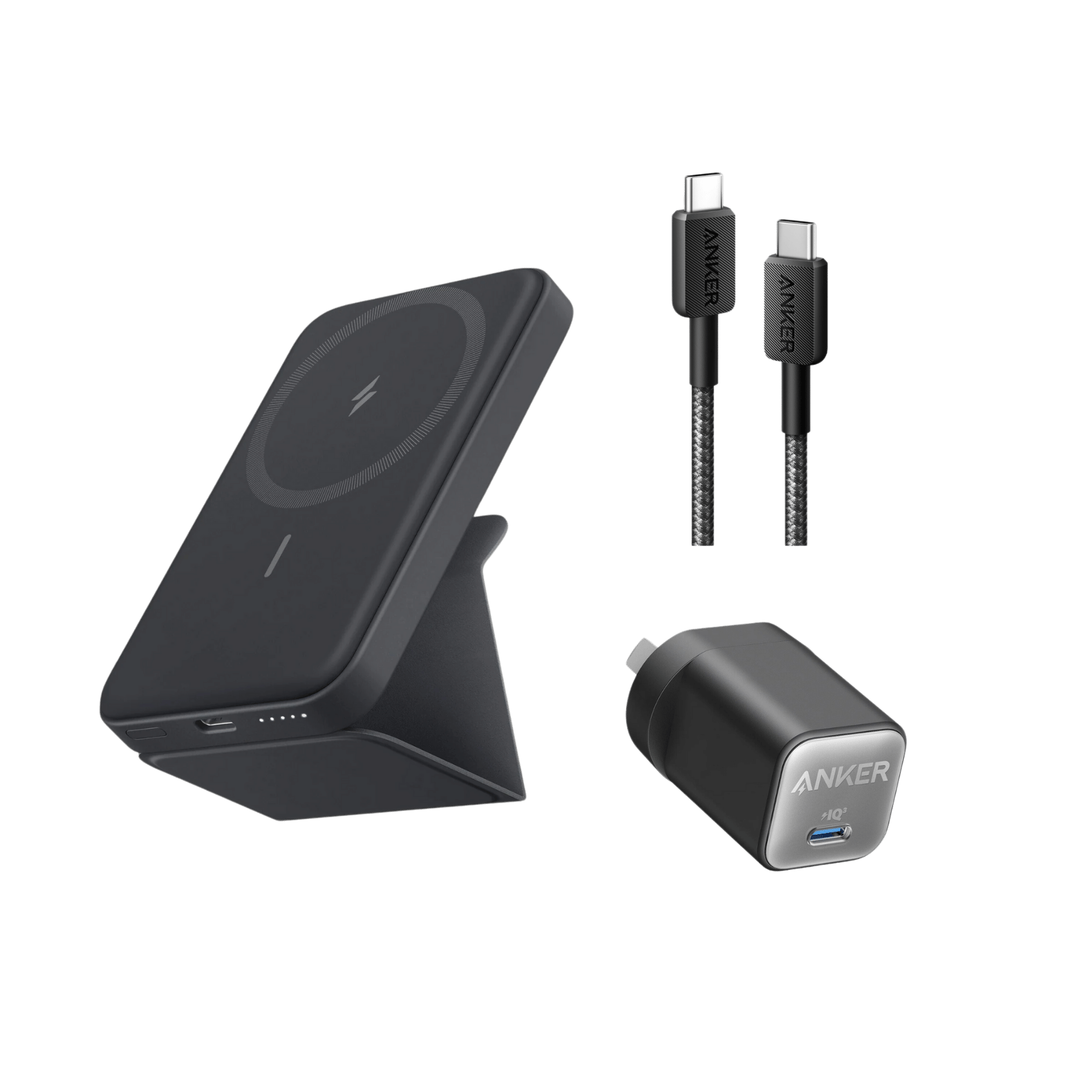Anker <b>622</b> Magnetic Battery and <b>511</b> Charger (Nano 3, 30W) and <b>322</b> USB-C to USB-C Cable