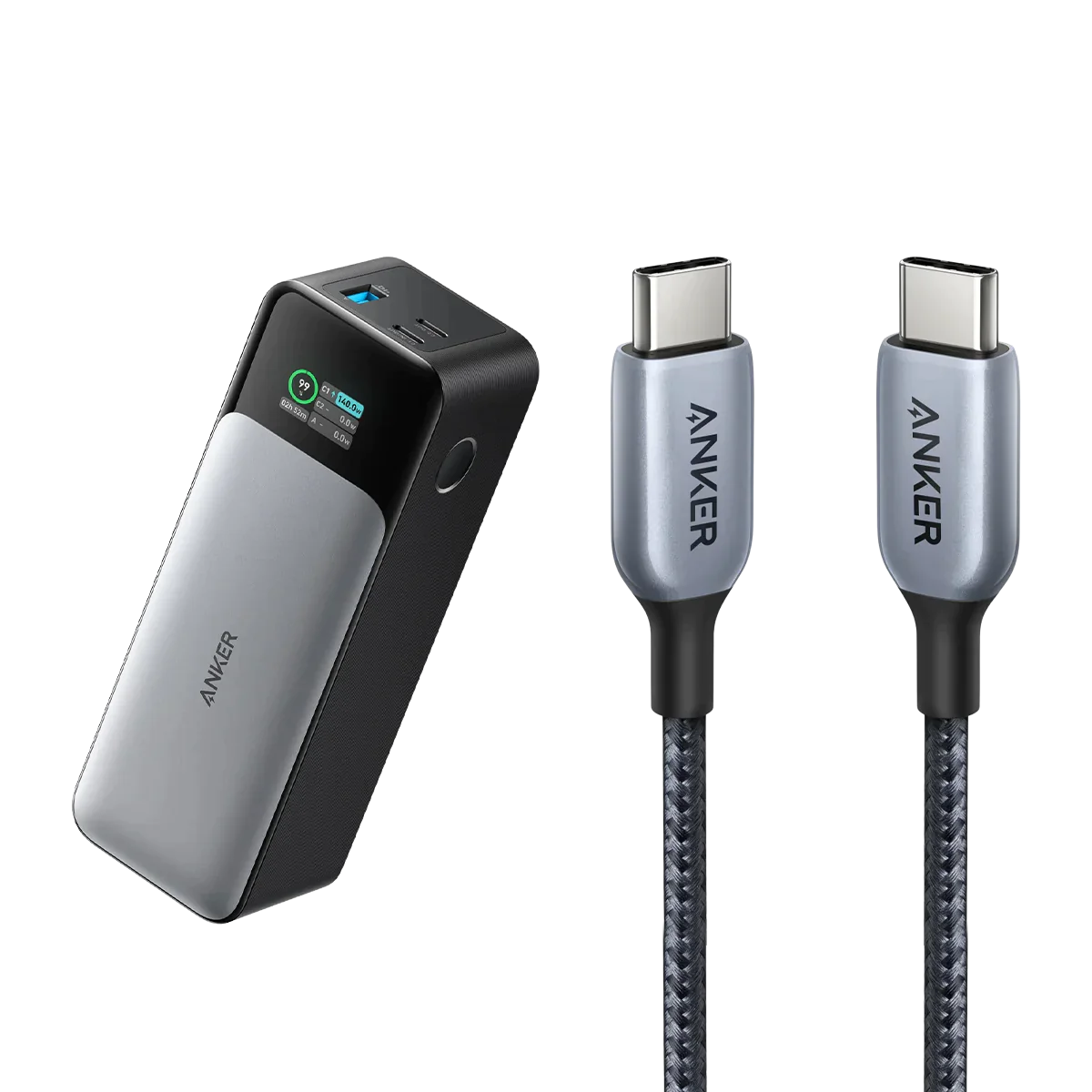 Anker <b>737</b> Power Bank (PowerCore 24K) and 6ft Anker 765 USB-C to USB-C Cable (140W Nylon)