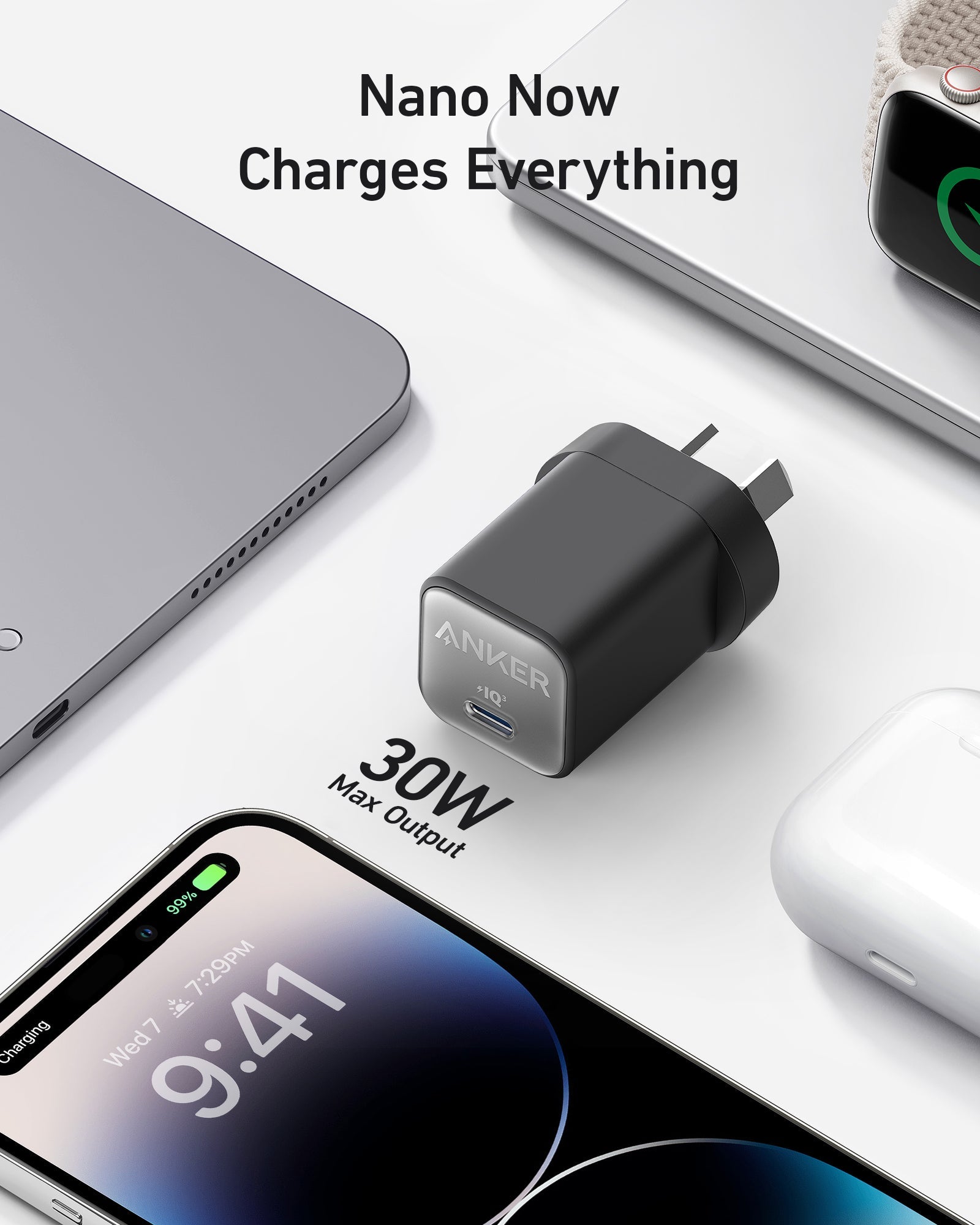 2 × Anker 511 Charger (Nano 3, 30W) and Anker 322 3ft USB-C to USB-C Cable  - Anker AU