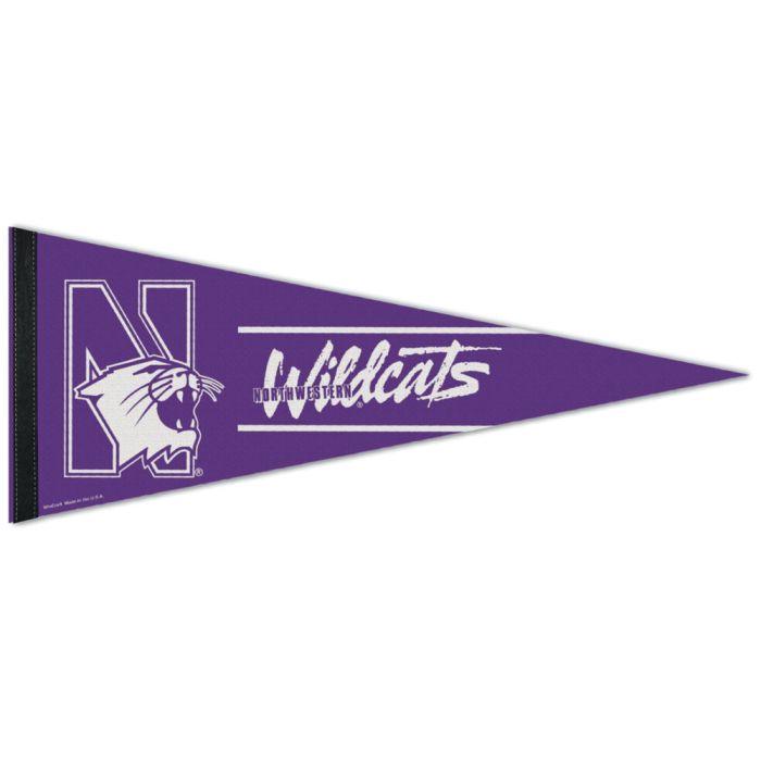 Northwestern University Wildcats Purple/White Pom-Poms With Long Stick  Handle