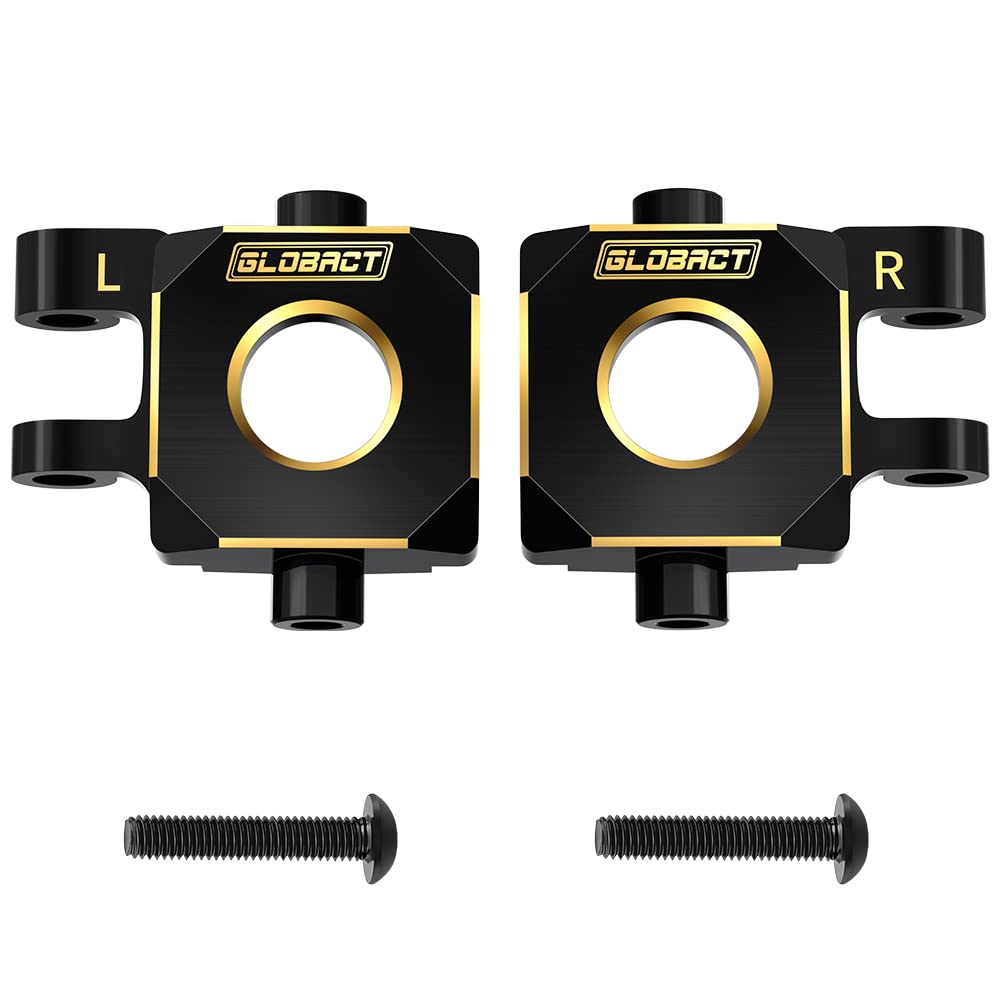 GLOBACT Black Brass Front Steering Blocks Knuckle 21g Counterweight for 1/18 TRX4M RC Crawler Upgrade Accessories (2Pcs)