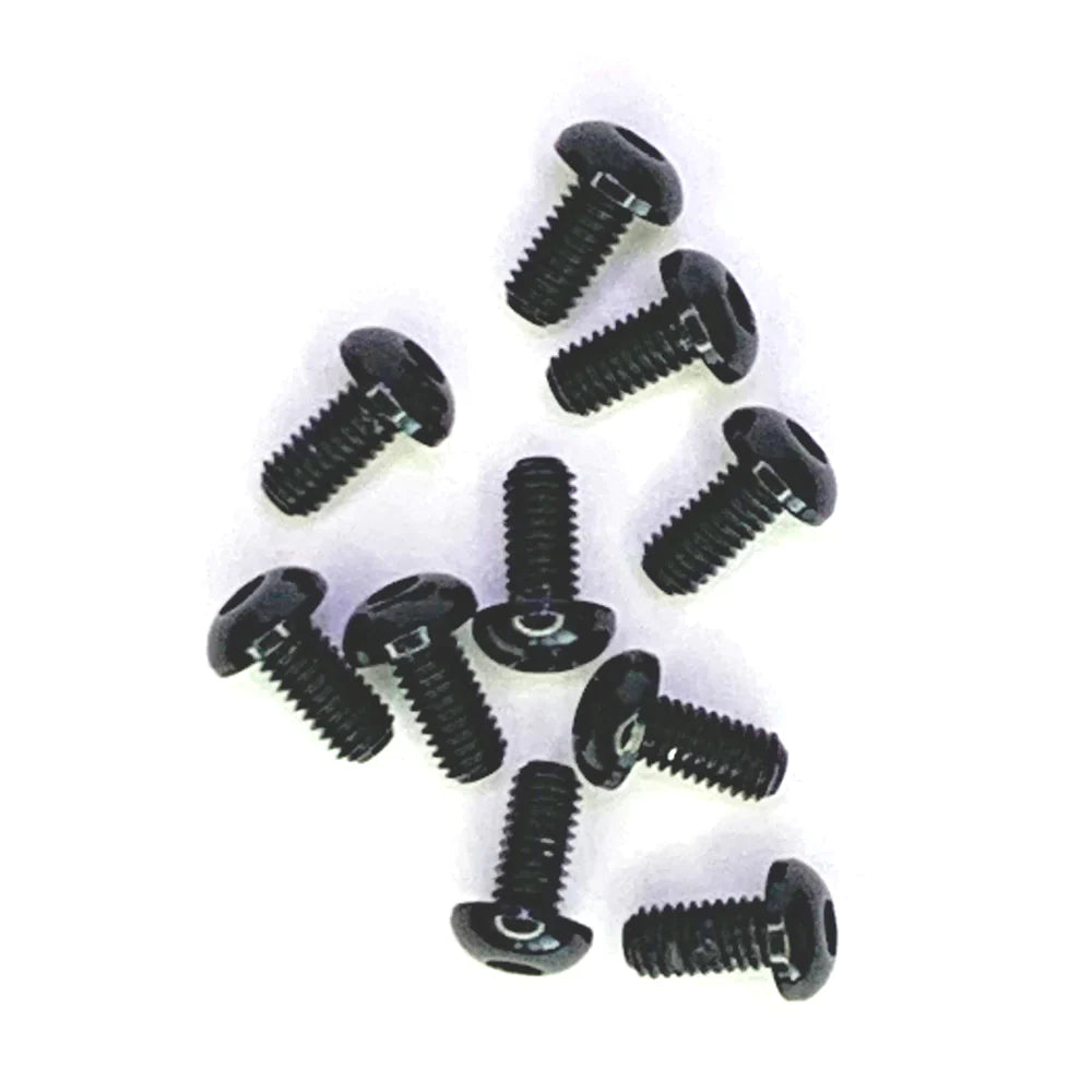Racers Edge Button Head Hex Screw 3x8mm Black (10pcs)
