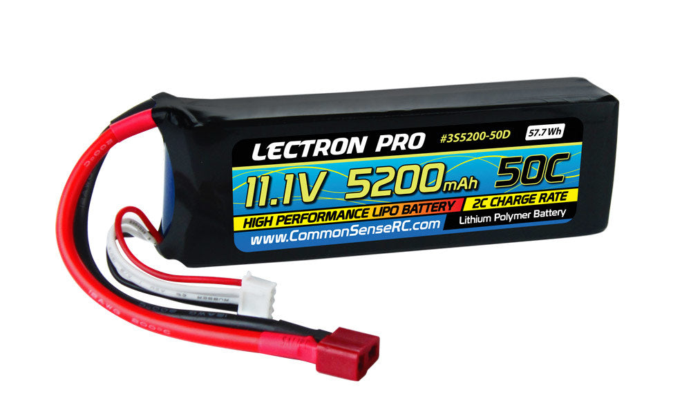 Lectron Pro 11.1v 5200mAh 50C LiPo w/ Deans Plug