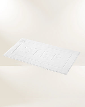 Sunset White Step Bath Mat - Globaltex Fine Linens