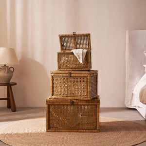 Rattan Storage Box, Set of 3 - PJ Collection