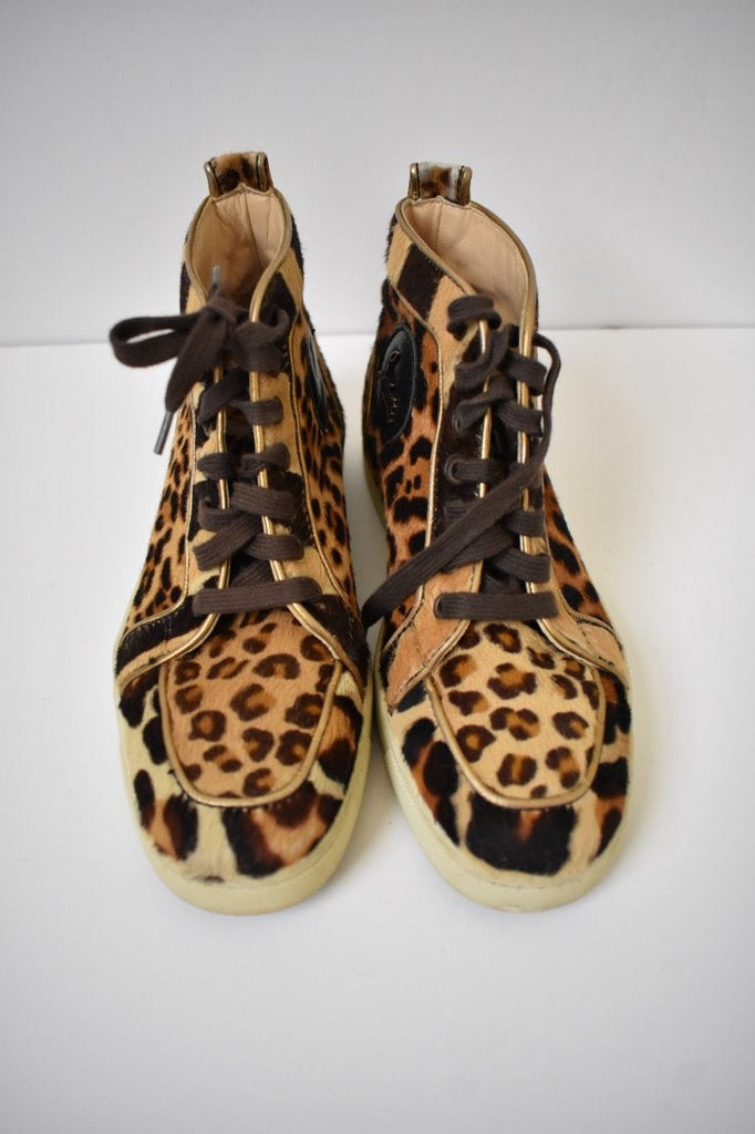 christian louboutin leopard sneakers