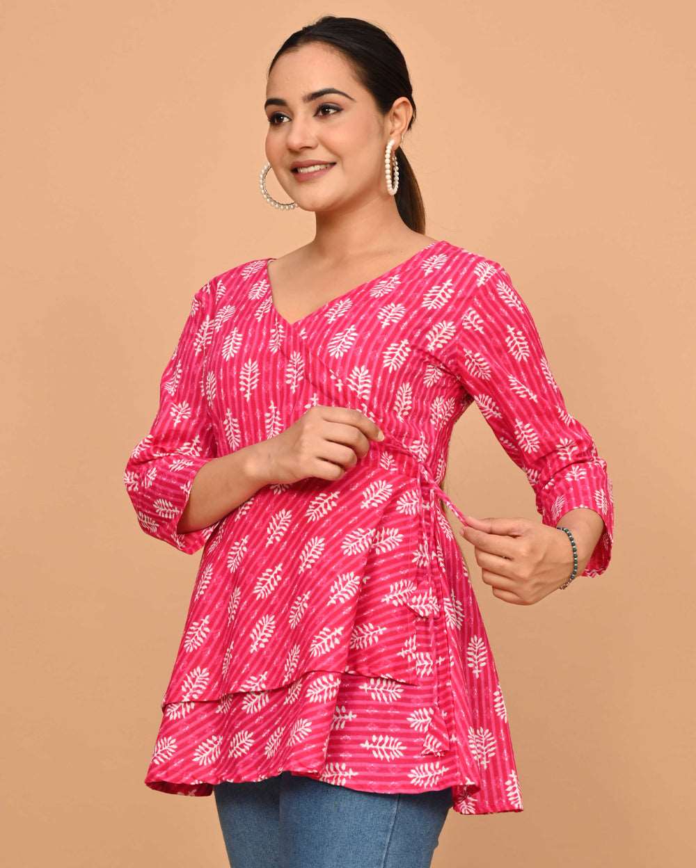 Buy online Red Chikankari Angrakha Kurti from Kurta Kurtis for Women by  Seva Chikan for ₹1469 at 33% off | 2024 Limeroad.com