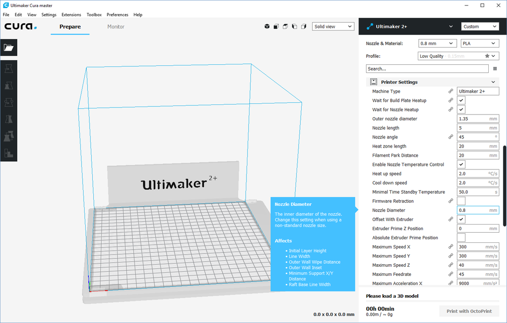 Ultimaker Cura settings