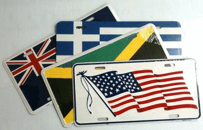 World Flag License Plates