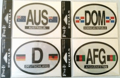 World Flag Oval Decals