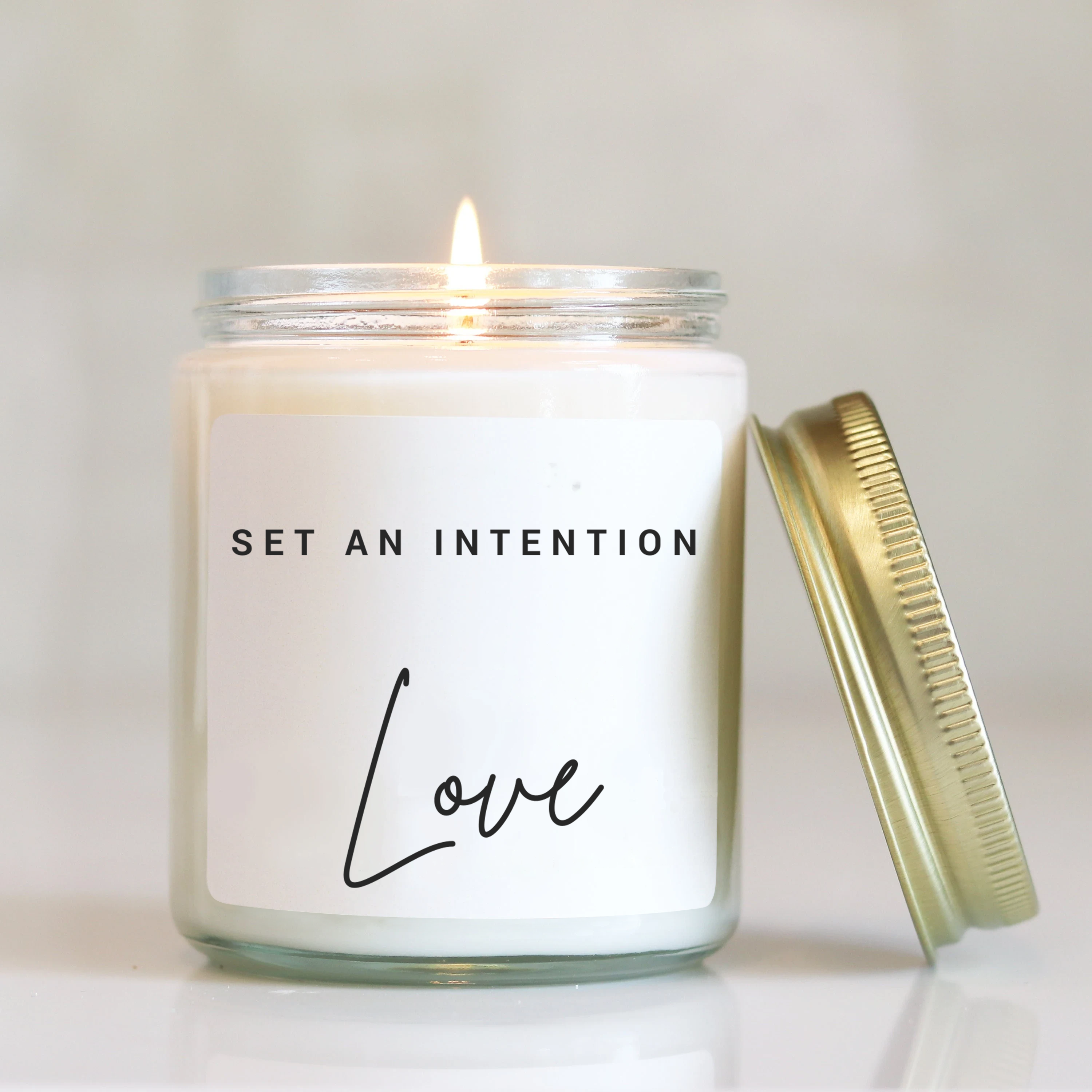 Set An Intention For Peace - 8 oz Soy Intention Candle - Tools for
