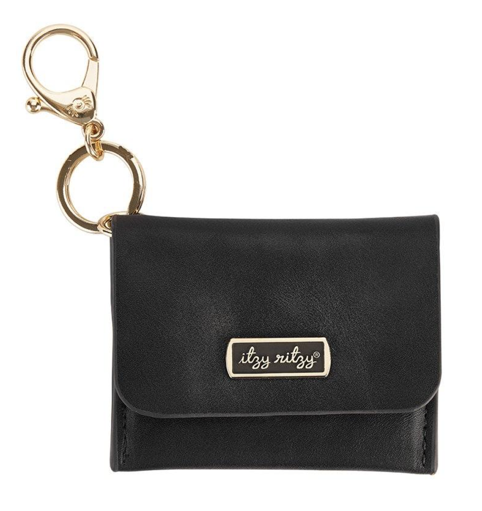 Itzy Ritzy Mini Wallet Card Holder & Key Chain Charm - Taupe