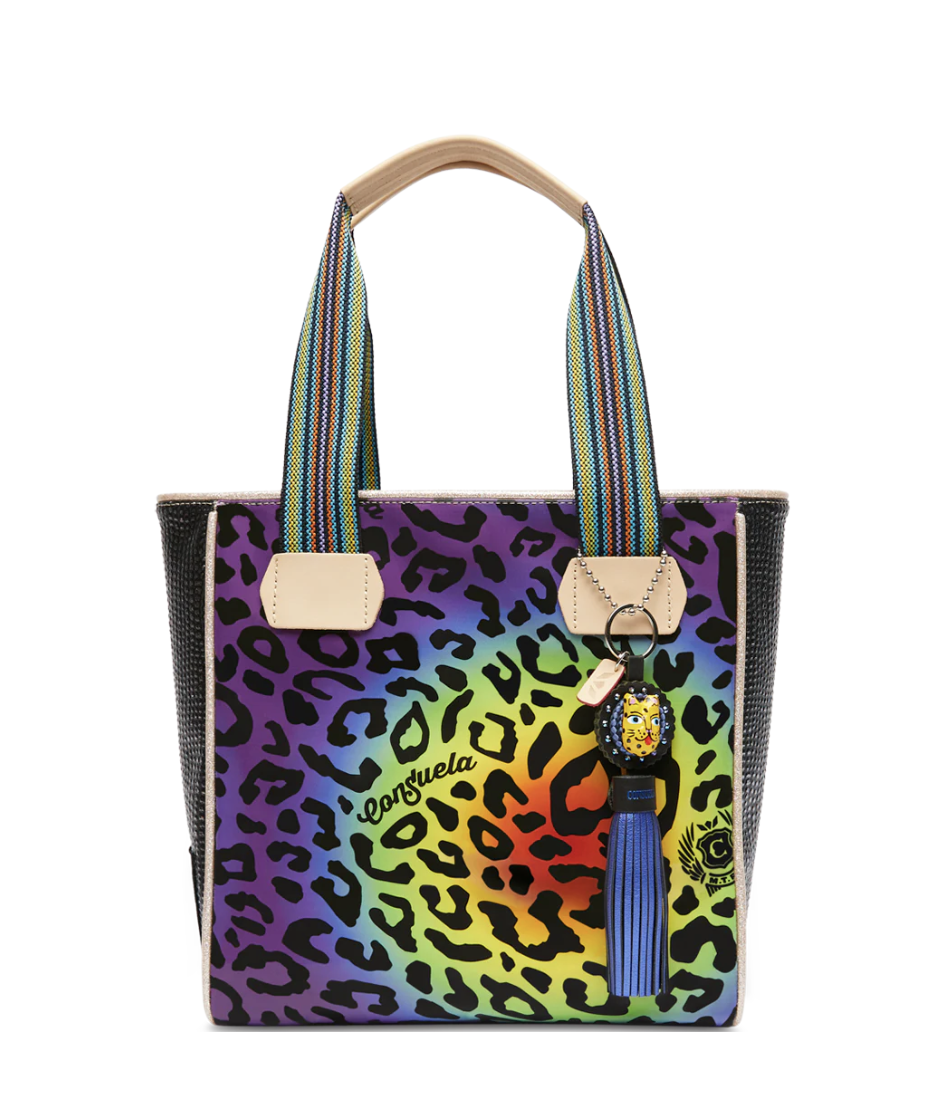 CONSUELA- Classic Tote - Blue/Green Leopard – The Pink Leopard