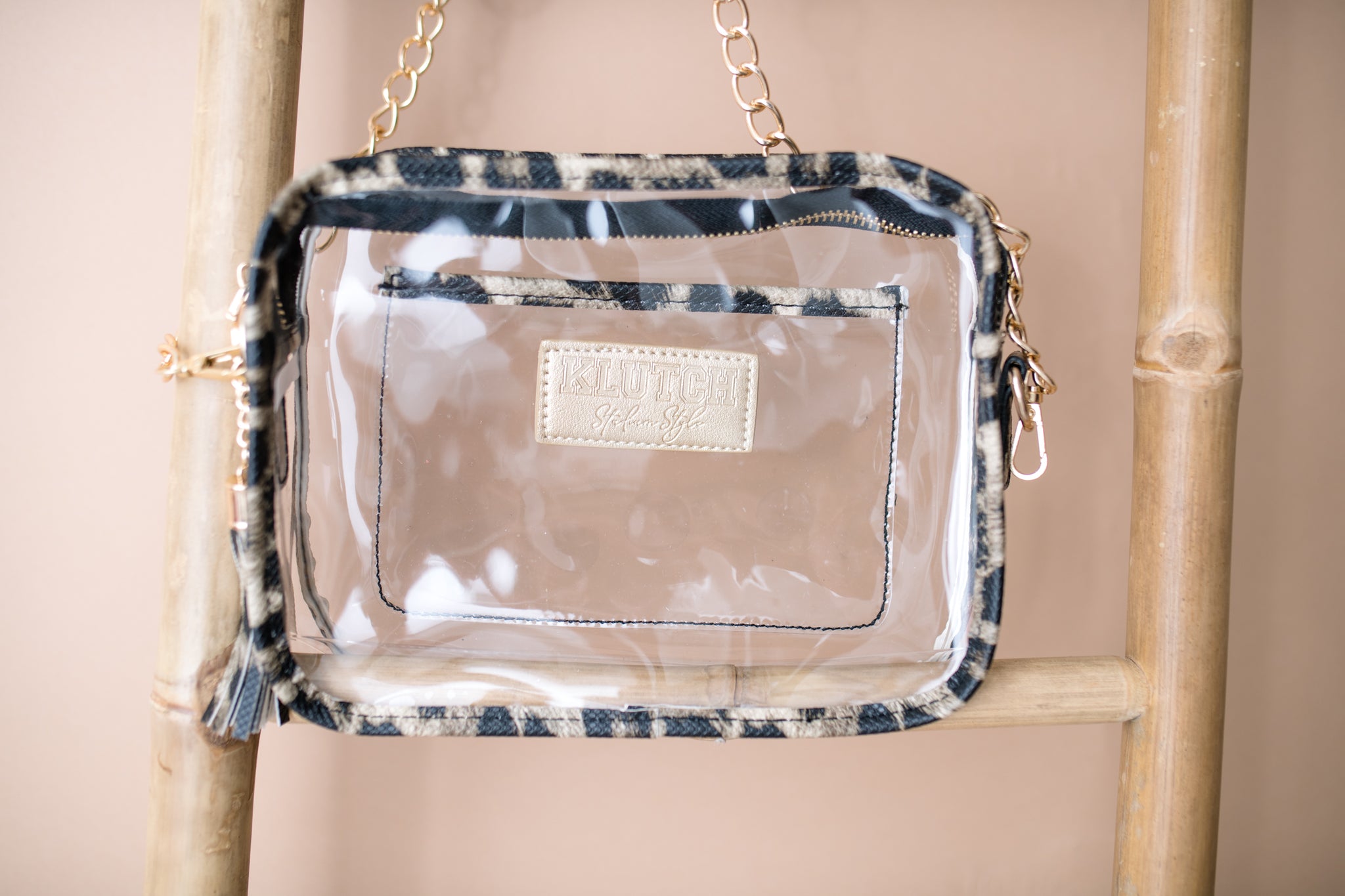 Tan Spectator Clear Crossbody