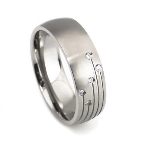 Men's titanium wedding rings stars 