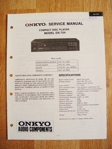 what year did the onkyo cd player dx- 704 come out