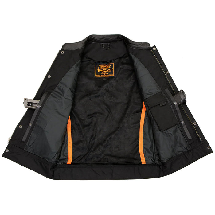 Men\'s Collarless Black Denim Club Style Vest with Dual Closure – Bikers  Gear Online