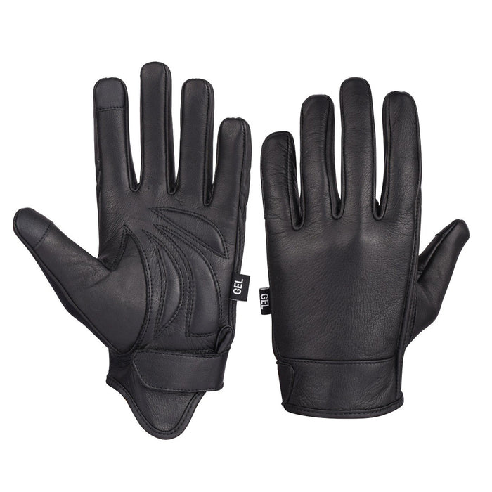 Ladies Fingerless Leather Gel Padded Palm Gloves