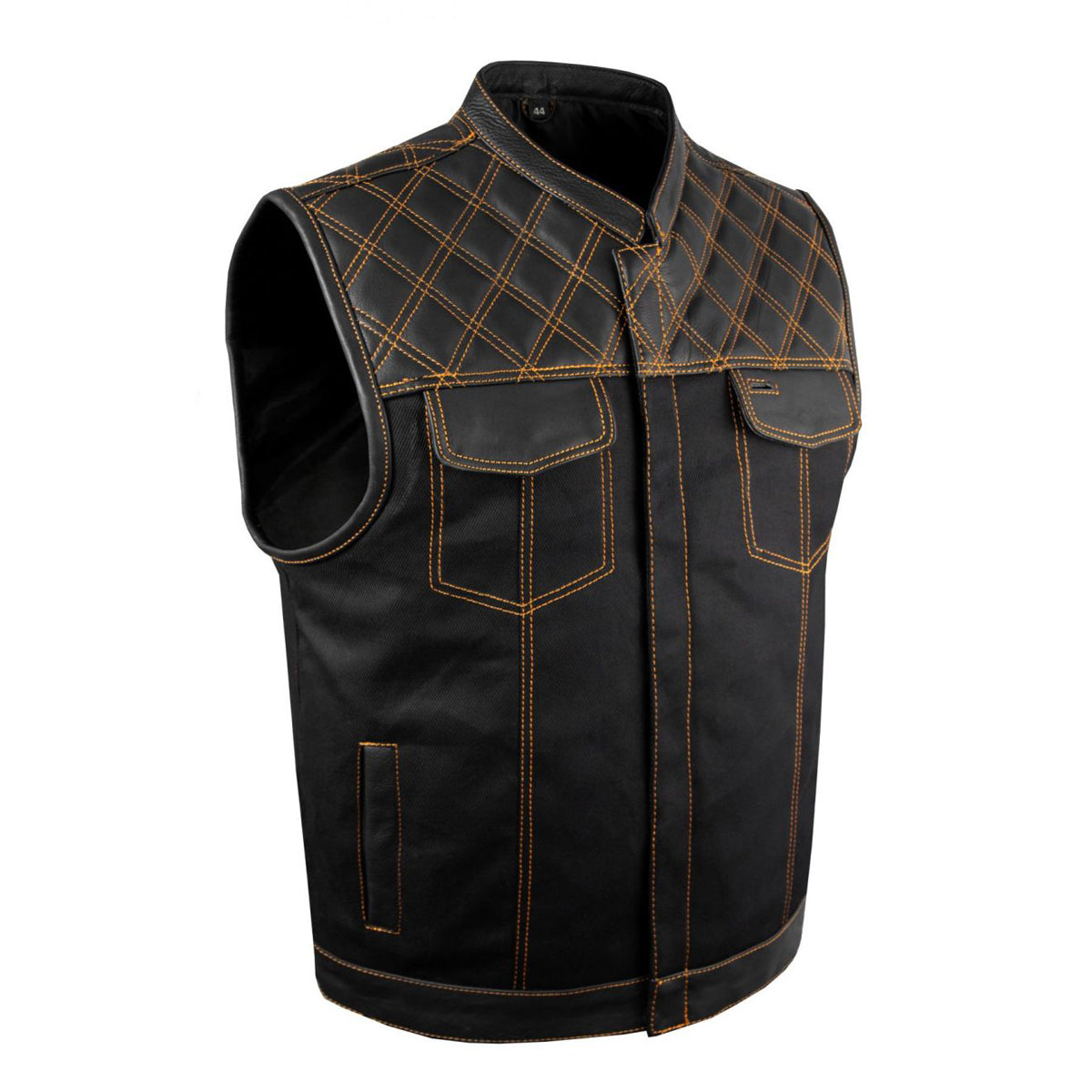 🇬🇧Black Iron Motorcycle Vest. It's made of 12.5ons PU Coated Black lycra  denim fabric. Wind resistance is maximized with the toug... | Instagram