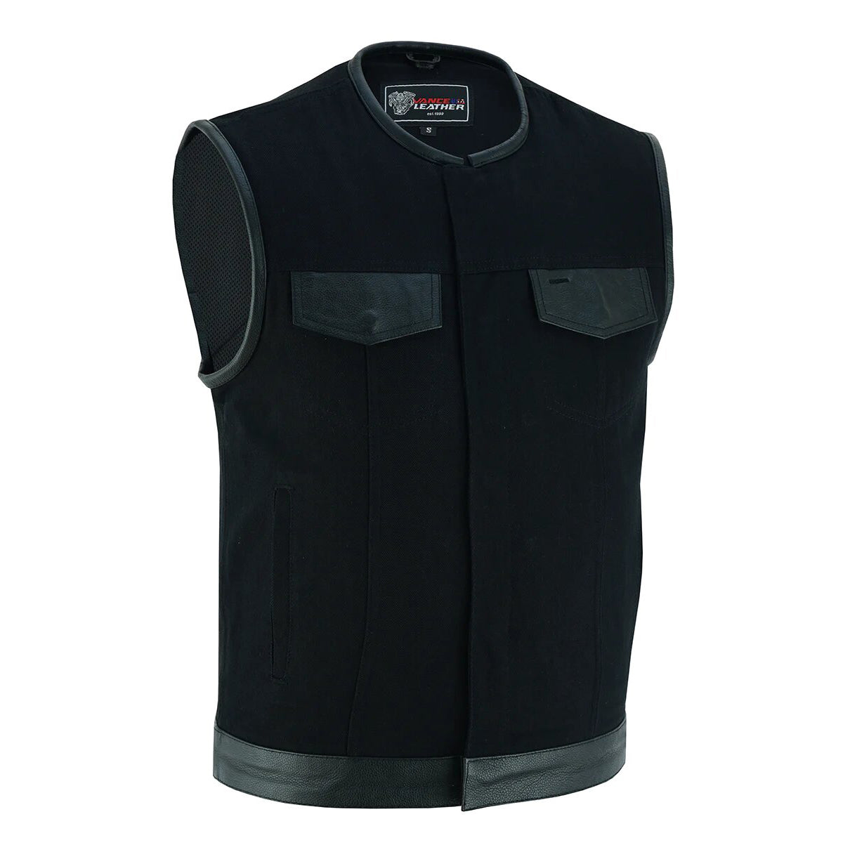 Black denim shop motorcycle club vest