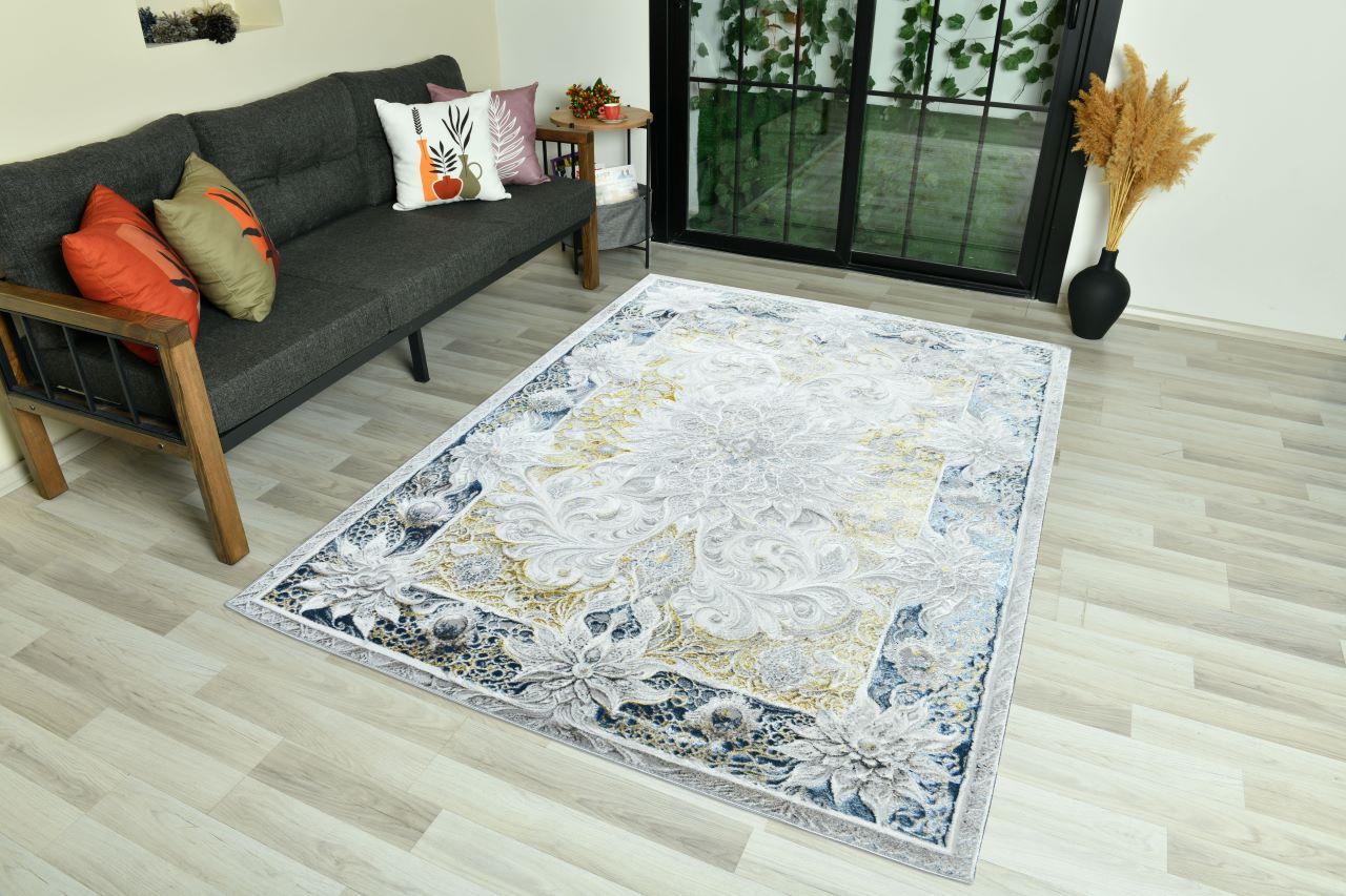 Modern Traditional Floral Design Area Rug. Artificial Intelligence Design with 3D Affect RT8407