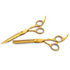 hair cutting and hair thinning shears in rose gold color