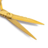 hair thinning and hair cutting scissors in gold color and fixed finger rests