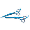 blue color hair cutting scissor and thinning shear