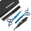 Best Hair Scissors For Home Use with comb, razor and leather pouch