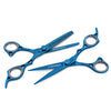 hair shear and hair thinner in blue color and crystal finger rings
