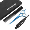 blue plasma coated regular hair cutting scissor with removable finger rest