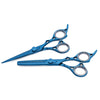 blue colored thinner and scissor for student and barbers