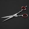 hairdressing scissor offset handle and red finger rings