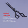 black coated hair cutting scissor with fixed finer rest