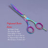 rainbow colored professional barber scissors