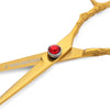 stone knob for hair scissors in golden color