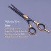 black and gold hair cutting scissor with black background