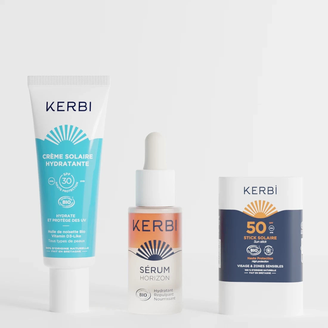 Routine solaire pour le visage. Format voyage